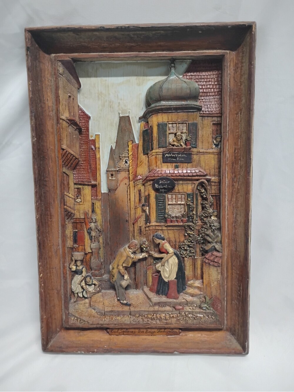 Carl Spitzweg Framed 3D Relief Wood Wall Plaque The eternal Bridegroom